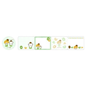 パピアプラッツ mizutama Roll sticky note キウイ 付箋 オシャレ メモ ロール状