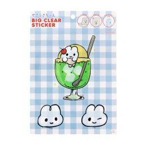 サンスター文具 やさうさちゃん ビッグクリアステッカー クリームソーダ かわいい 女子文具 ざきよしちゃん デコレーション 限定
