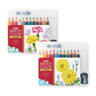 三菱鉛筆 色鉛筆 ウォーターカラー ぬり絵用コンパクトセット 12色 全2種類 MITSUBISHI Pencil uni WATER…