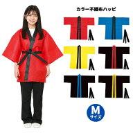 はっぴ 大人 発表会 衣装 激安 赤 白 よさこい お祭 カラー不織布ハッピ帯付 Mサイズ 【お取寄】 【アー…