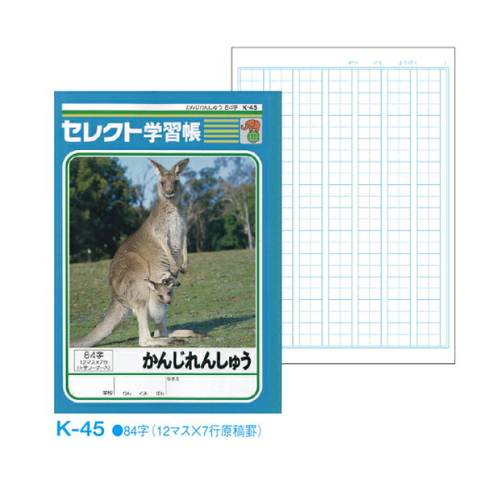 楽天市場 ノート B5 自由帳 文房具 K 45 セレクト学習帳 漢字練習 84字 十字リーダー入り 05p03dec16 メール便可 M便 1 5 文具王のｏｓｋ