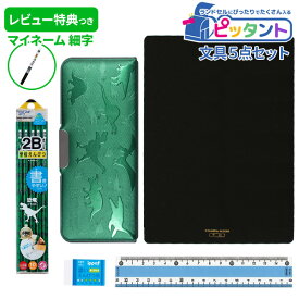 《レビュー特典つき》 文具セット 男の子 入学祝い 5点セット ピッタントン ダイナソーグリーン 文房具 セット 両面 筆箱 おしゃれ 小学生 かっこいい 人気 恐竜 プレゼント ギフト 小学校【メール便不可】