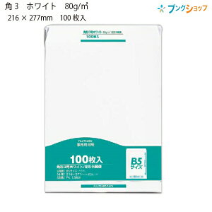 マルアイ 角3クラフト封筒 80g/m2 ホワイト 100枚 PK-138W 白封筒 角形白封筒 定型外郵便封筒 郵便番号枠なし 〒枠なし B5サイズ 100枚入