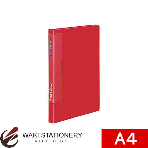 コクヨ 日本メーカー新品 ファイル A4 国産品 クリヤーブック ウェーブカット ラ-T570R 固定式 A4縦 赤 40枚