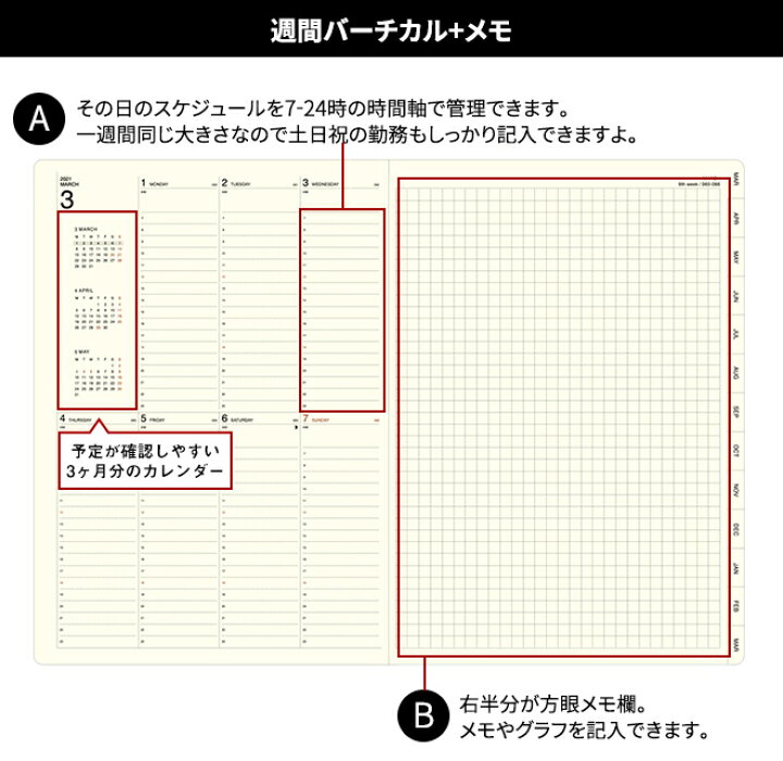 楽天市場 手帳 22年 4月始まり ウィークリー A5 ラコニック Laconic A5vl バーチカルレフトワークダイアリー A5 週間レフト 22 スケジュール帳 あす楽対応 文房具の和気文具