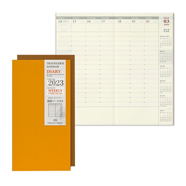 楽天市場 手帳 23年 トラベラーズノート Traveler S Notebook 週間バーチカル 時間軸タテ ダイアリー リフィル レフィル メール便送料無料 スケジュール帳 23年 あす楽対応 文房具の和気文具