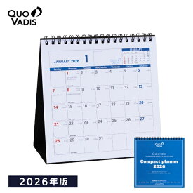 2026年 カレンダー クオバディス QUOVADIS コンパクトプランナー 卓上カレンダー デスクタイプ（16x16cm）