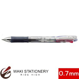 ゼブラ クリップオンスリム 4色ボールペン 0.7mm 透明 （インク色：黒・赤・青・緑) B4A5-C [B4A5]