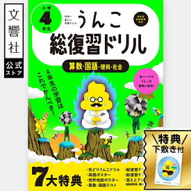 【4年生の学習はこれでかんぺき！】うんこ総復習ドリル 小学4年生｜算数 国語 理科 社会 小四 小4 小4 小学4年 四年生 ドリル まとめ 春休み 新学期 進級 小学校 問題集