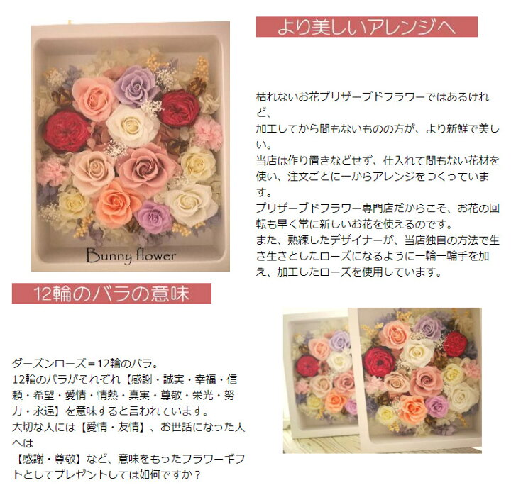 楽天市場 プリザーブドフラワー 手作り 結婚祝い 記念日 ギフト プレゼント 結婚記念日 壁掛け ウエディング アンティークアレンジ フォトフレーム 写真立て ウォールフレーム 壁掛け フォトスタンド プリザーブドフラワーbunny Flower