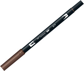 【メ可】トンボ鉛筆　水性マーカー　AB−T＜Brown(ブラウン)＞　デュアルブラッシュペン　AB-T879