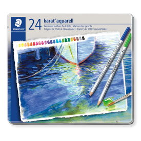 【メ可】ステッドラー　カラト　アクェレル水彩色鉛筆　24色セット　(karat aquarell)　125M24