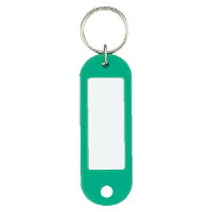 コクヨ キーホルダー型名札 片面表示用 42x17mm 緑 (50個セット) ナフ-200G