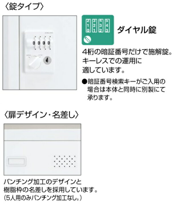 楽天市場】コクヨ LKロッカー ホワイトタイプ ダイヤル錠 6人用 LK 