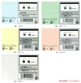 【メ可】コレクト　情報カード　名刺サイズ　無地カラー　色付き　100枚入り　C-211C