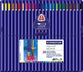 【メ可】ステッドラー　エルゴソフト　アクェレル水彩色鉛筆　24色セット　156 SB24