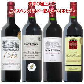 【極上版】ボルドー右岸飲み比べ 満喫尽くし 4本セット 送料無料 bordeaux wine カスティヨン サンテミリオン衛星 ギフト 母の日 ワイン 金賞 赤ワイン 750ML