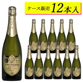 【ケース販売12本】ヴィーニャ・アデライダ・ブリュット 日本に届いた状態のカートンのままお届けしますスペイン 白ワイン スパークリング ギフト 父の日 750ML