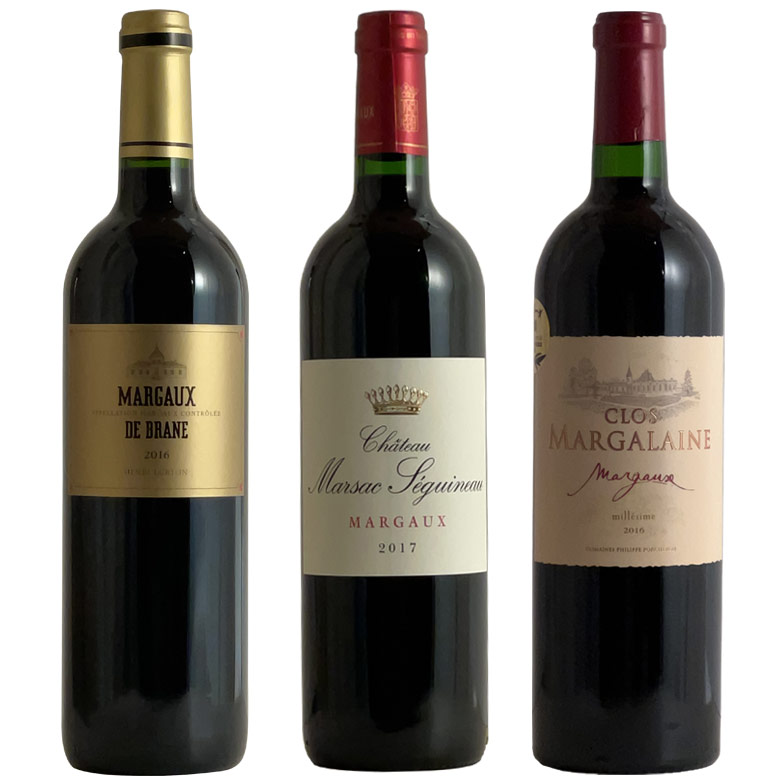 AOCマルゴー3本飲み比べ ワインセット マルゴー ワイン 3本セット 赤ワイン 送料無料 ギフト 御歳暮 750MLのサムネイル