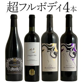 超フルボディ 4本セット 送料無料 赤 フルボディ イタリア スペイン ギフト 父の日 プレゼント 750ML