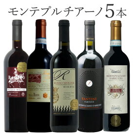 人気黒ぶどう品種 モンテプルチアーノ 5本飲み比べ ワイン セット wine ギフト 父の日 750ML
