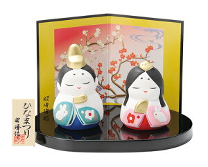 雛人形 【平安おぼこ雛 福うさぎ】セット オブジェ 置物 開運招福 縁起の良い置物 ひな祭り