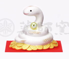 【ビードロ金彩　福巳・大】干支 巳 置物 蛇 ヘビ へび 2025年 置物 運気アップ 風水 開運風水　陶器製 オブジェ 置物 お正月　★開運招福の干支★　縁起の良い置物　迎春　開運