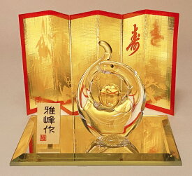 【風水ビードロ金彩　福巳】干支 巳 置物 蛇 ヘビ へび 2025年 置物 運気アップ 風水 開運風水　陶器製 オブジェ 置物 お正月　★開運招福の干支★　縁起の良い置物　迎春　開運