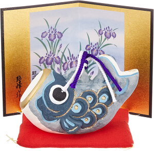 端午の節句を飾る★ 鯉のぼり 福鈴(水三彩)(ま鯉) オブジェ 置物 縁起の良い置物 迎春