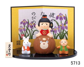 端午の節句を飾る★　 彩絵 もも太郎　置物 縁起の良い置物　迎春