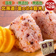 雑穀 雑穀米 北海道 金の.24穀米 800g(400g×2袋). 国産 ブレンド 無添加 無着色 もち麦 発芽玄米 黒米 …