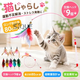鈴付き 運動不足解消 猫じゃらし 長い 羽根 ロング ねこじゃらし セット 交換ヘッド9個 安全 ストレス発散 猫 おもちゃ ネコ ペット用品 キャットトイ 猫じゃらし 棒 鳥 かわいい 送料無