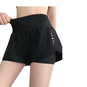 ヨガパンツ レディース 春夏 ショートパンツ スポーツウェア ランニング トレーニング ウェア 速乾性 ストレッチ 3分丈 インナーパンツ付き ブラック 黒 パープル グレー ネイビー ピンク