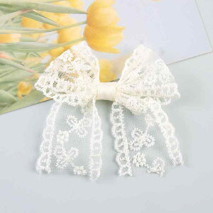 ヘアアクセサリー レディース レース リボン バレッタ DIY 服飾雑貨 バッグ用パーツ 髪飾り ブローチ 飾りパーツ ロリータ 春夏(x10)