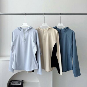 パーカー レディース アウトドア スポーツ ウェア ハーフジップ 長袖 フード付き 薄手 伸縮性 切り替え バイカラー 普段使い カジュアルスタイル