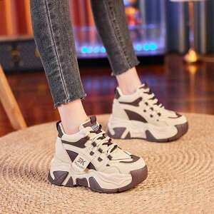 スニーカー レディース 厚底スニーカー カジュアルシューズ スポーティー 疲れにくい 歩きやすい 美脚効果 インヒール 配色 秋冬 防寒 あったか 白 黒 ベージュ系