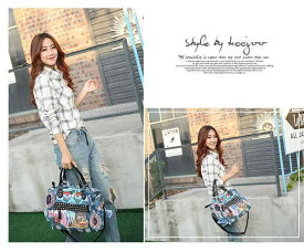 バッグ レディース ショルダーバッグ デニム 鞄 通勤 大容量 刺繍 幾何学模様 ブラック ブルー ランチバッグ マザーズバッグ(x3)