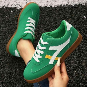 スニーカー レディース 婦人靴 フラット ローカット ゴム底 プラスチック製 運動靴 普段使い デイリー グリーン