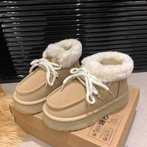 スノーブーツ レディース 厚底 防寒 保温 綿靴 秋冬 ローカット ラウンドトゥ 紐なし ゴム底 帆布 ブラック 羚羊棕 225cm 23cm 235cm 24cm 245cm 25cm 普段使い デイリー
