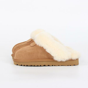 サンダル レディース 厚底 スリッパ 秋冬 ウール あったか 防寒 つま先あり 室内履き ルームシューズ 普段使い クッション性 歩きやすい EVAソール 滑り止め 栗色