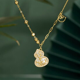 ネックレス レディース シルバー925 竹 葉っぱ ひょうたん ペンダント 小ぶり 接触冷感 豪華感 アクセサリー 通勤