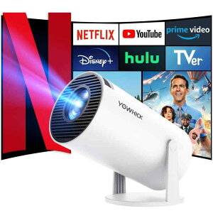 YOWHICK �v���W�F�N�^�[ �ƒ�p 2026�N�ŐV�i���EAndroid TV���ځE270°��] �V�䓊�e 27000LM �t��HD �v���W�F�N�^�[ ���^ Wi-Fi ������`�␳ Bluetooth5.4 ����HiFi�X�s�[�J�[ �X�}�z/PC/Swi