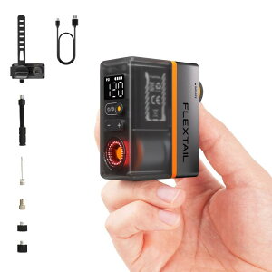 FLEXTAILGEAR TINY TIRE PUMP ACS ���]�ԃ|���v �� ��C���� �d������������ ��120 PSI ���̓Q�[�W �e�[�����C�g�f�U�C�� TYPE-C �^�C�v�[�d���o�b�e���[�A���]�ԁA���[�h�o�C�N�A�}�E���e���o�C�N�ɓK