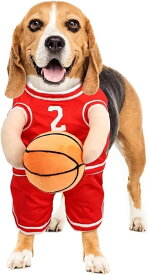 犬コスチューム コスプレ ハロウィン ペット用の服 バスケットボール選手になる 防寒 保温 着ぐるみ コスプレ衣装 変装 仮装 小型犬 中