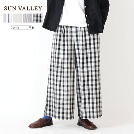 ★ SALE 48％OFF ★ SUN VALLEY サンバレー レディース ボトム ボトムス パンツ 平織 ワイドパンツ コットンリネン 大人ナチュラル 軽やか ストライプ ファッション