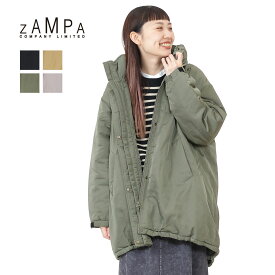 ★ SALE 24.2％OFF ★ ZAMPA ジャケット モンスターパーカー ザンパ 防寒アウター 中綿 ダブルファスナー ポリエステル 光沢感 ポケット付 ドローコード付 袖口調整 機能性 冬 あたたか ふんわり 新作 40代 50代 60代 ファッション