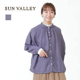 【お得な目玉商品】★ SALE 50%OFF ★ SUNVALLEY 【再入荷】ドルマンシャツ ダブルガーゼ サンバレー レディース トップス シャツ ブラウス ギャザー 長袖 秋 冬 スモーク パープル ナチュラル 大人可愛い 40代 50代 60代 ファッション
