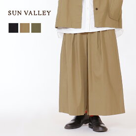 SUN VALLEY ガウチョパンツ コットン レディース ボトムス サンバレー 新作 快適 軽やか ポケット付 内紐付 ウエストゴム 32コットン ライトウェザー ファッション 体型カバー 30代 40代 50代 60代 Mサイズ ナチュラル 着回し