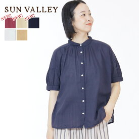 ★ SALE 40.8％OFF ★ SUN VALLEY 【新色入荷＆再入荷】 パフスリーブシャツ トップス レディース サンバレー 半袖 ボイルコットン 国内製品染め 新色追加 再入荷 透け感 シアー感 夏 快適 薄手 ナチュラル 涼しげ ファッション S49-