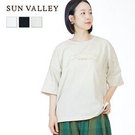 サンバレー SUNVALLEY Tシャツ レディース トップス ネコ カットソー ネコTシャツ 半袖 綿100% コットン ネコプリント オーバーサイズ カワイイ シンプル ナチュラル カジュアル 天竺 春 夏 新作 Mサイズ 30代 40代 50代 60代 ファッション-pro